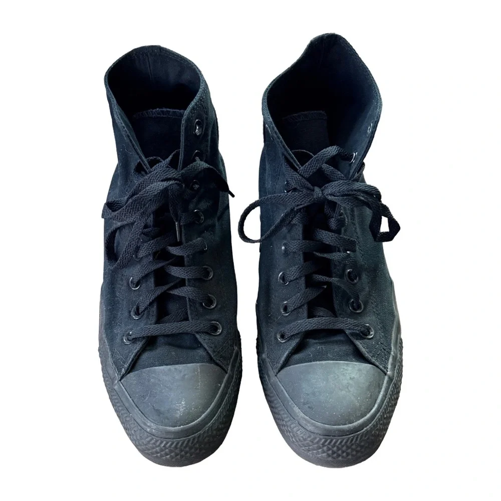 Converse Chuck Taylor All Star High Top Triple Black Sneakers – Men’s Size 11 - Picture 2 of 10